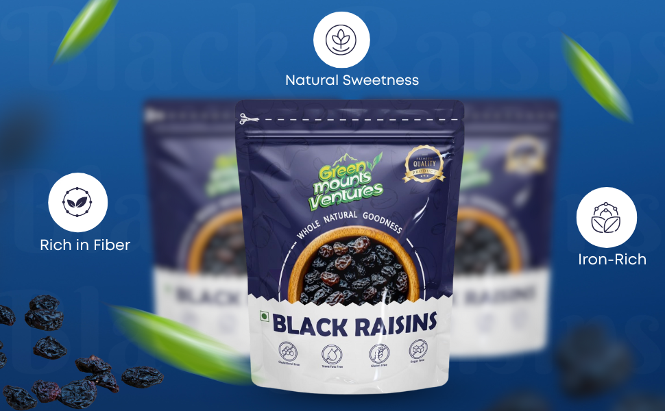 Premium Black Raisins – Naturally Sweet & Nutritious