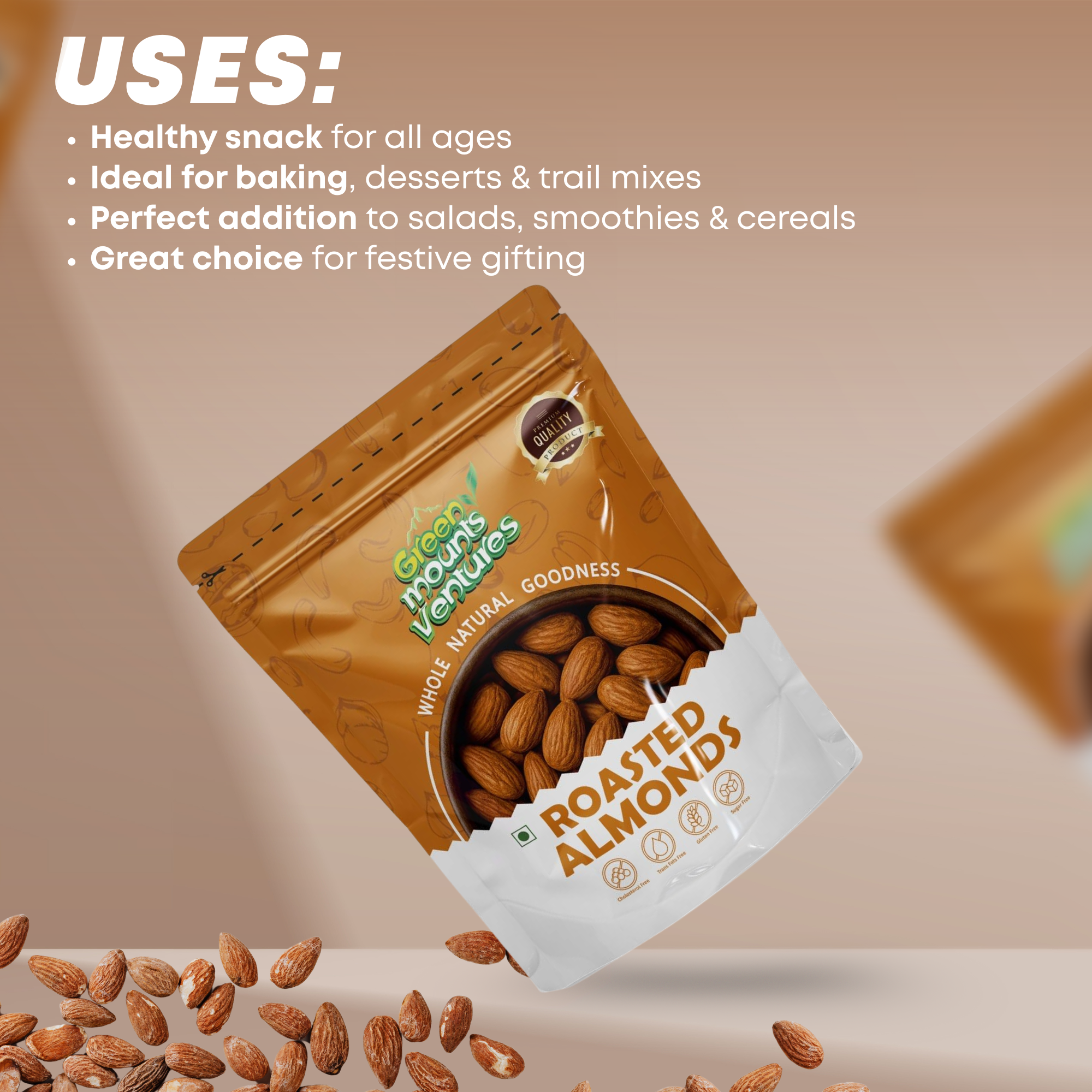 Premium Quality Roasted Almonds – Energy & Wellness Booster