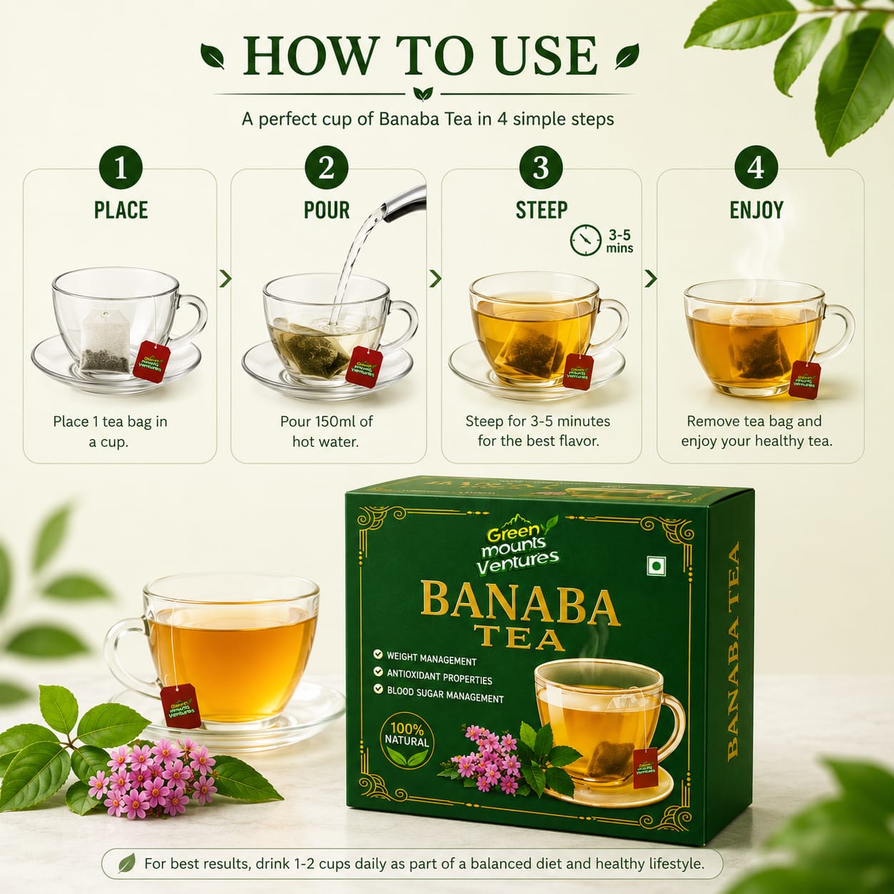 Premium Banaba Tea – 100% Natural Herbal Tea