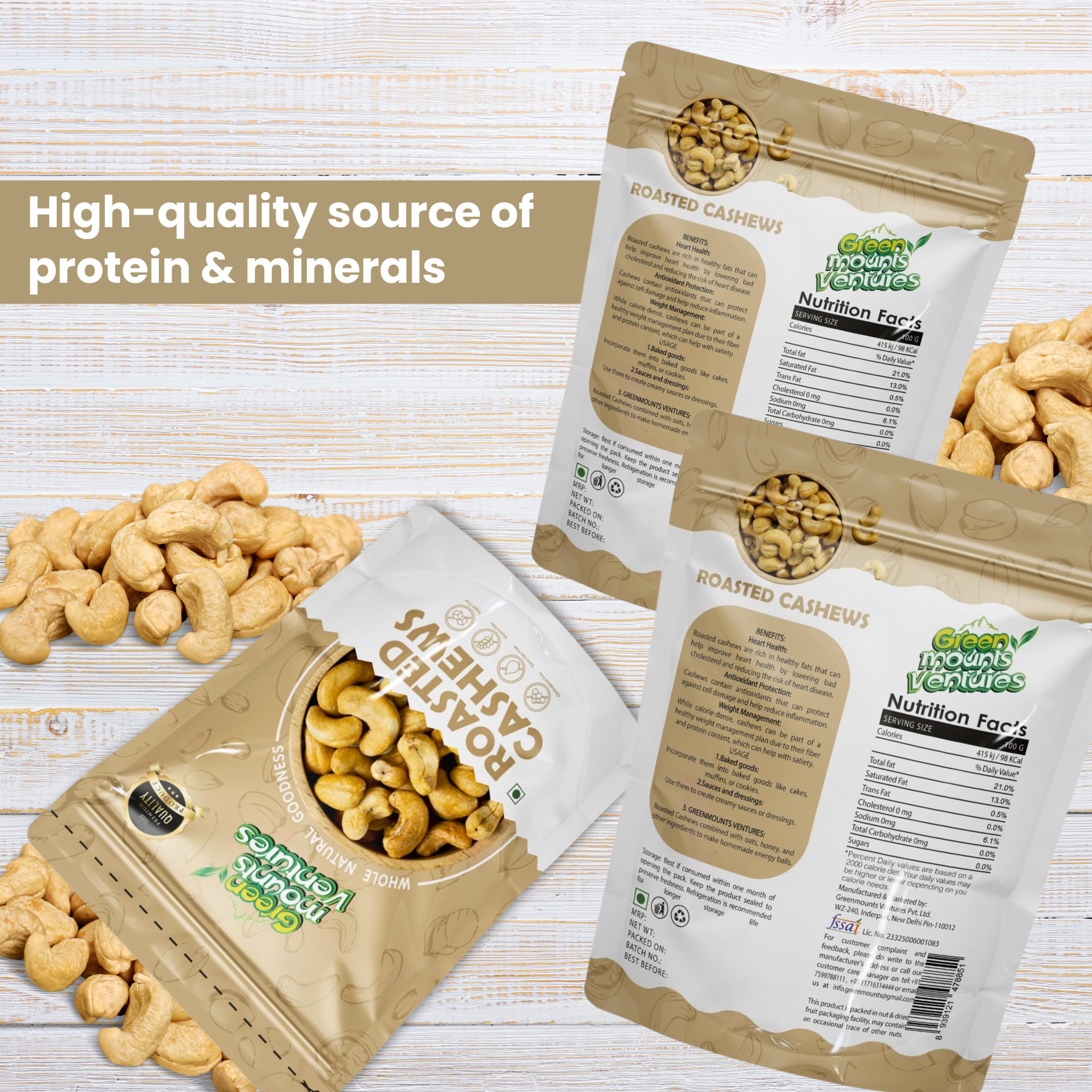 Premium Quality Roasted Cashews – Energy & Wellness Booster