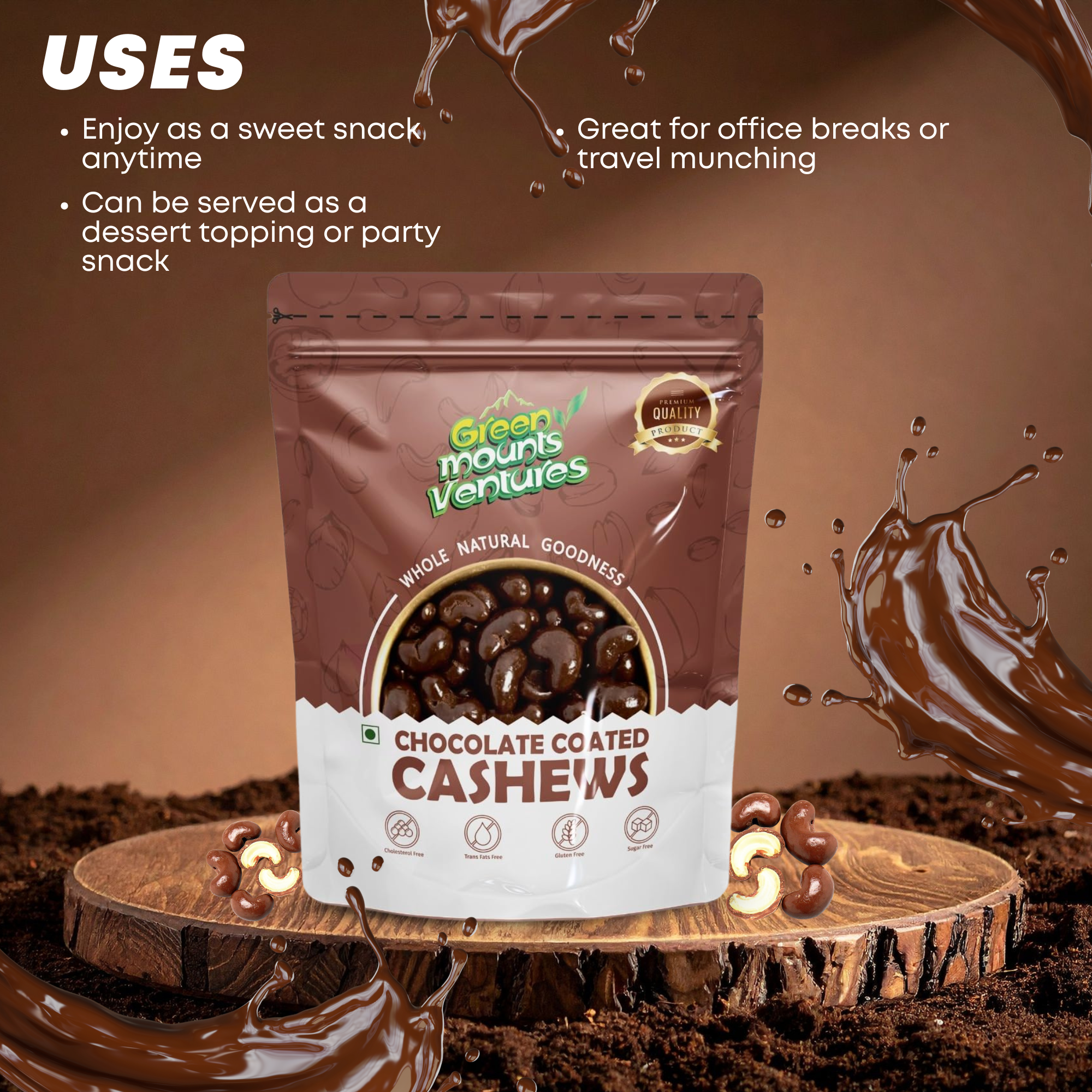 Premium Chocolate Coated Cashews – Crunchy & Decadent