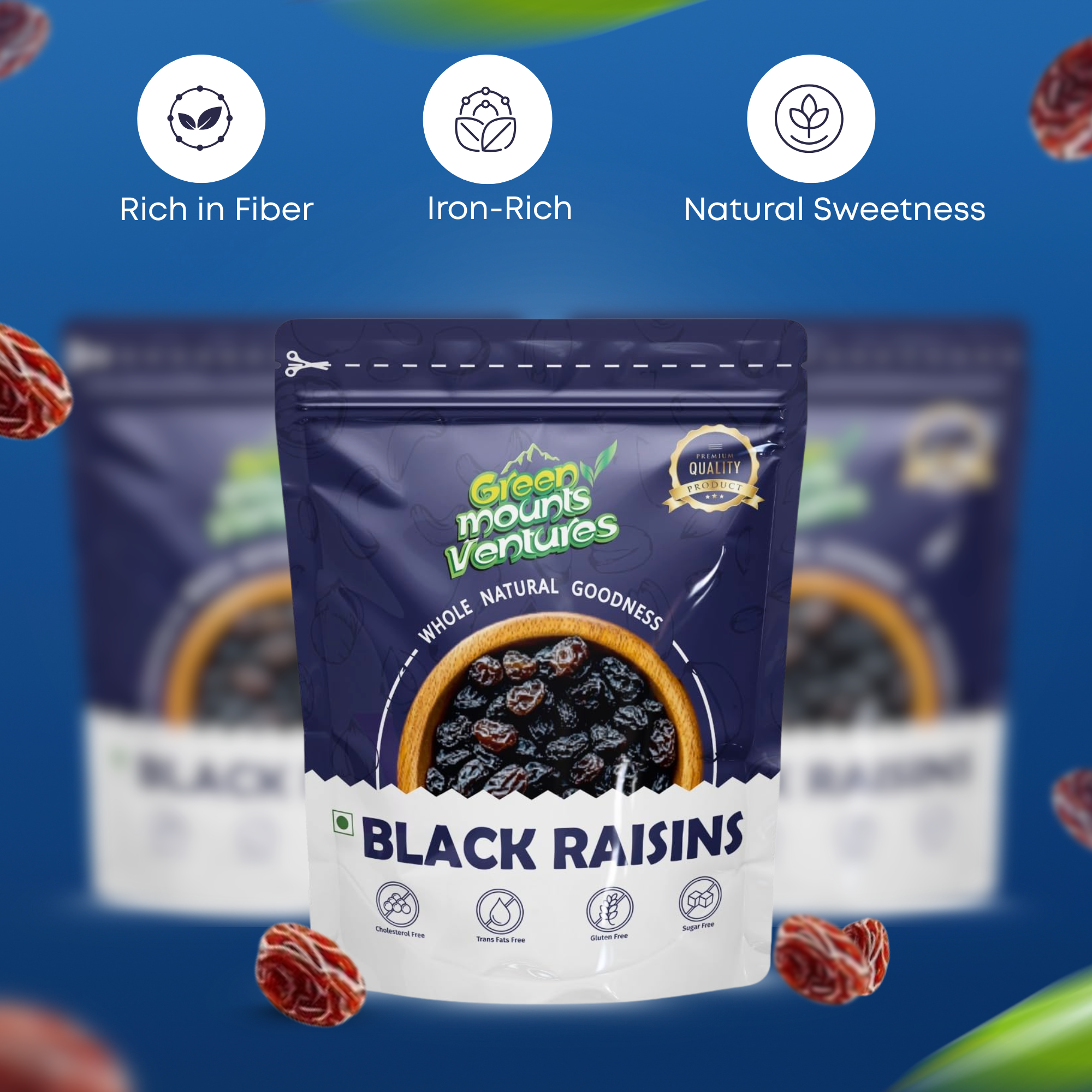 Premium Black Raisins – Naturally Sweet & Nutritious