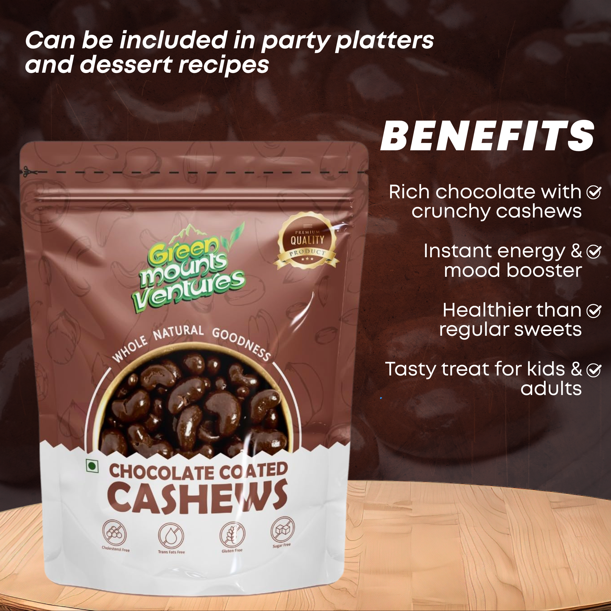 Premium Chocolate Coated Cashews – Crunchy & Decadent