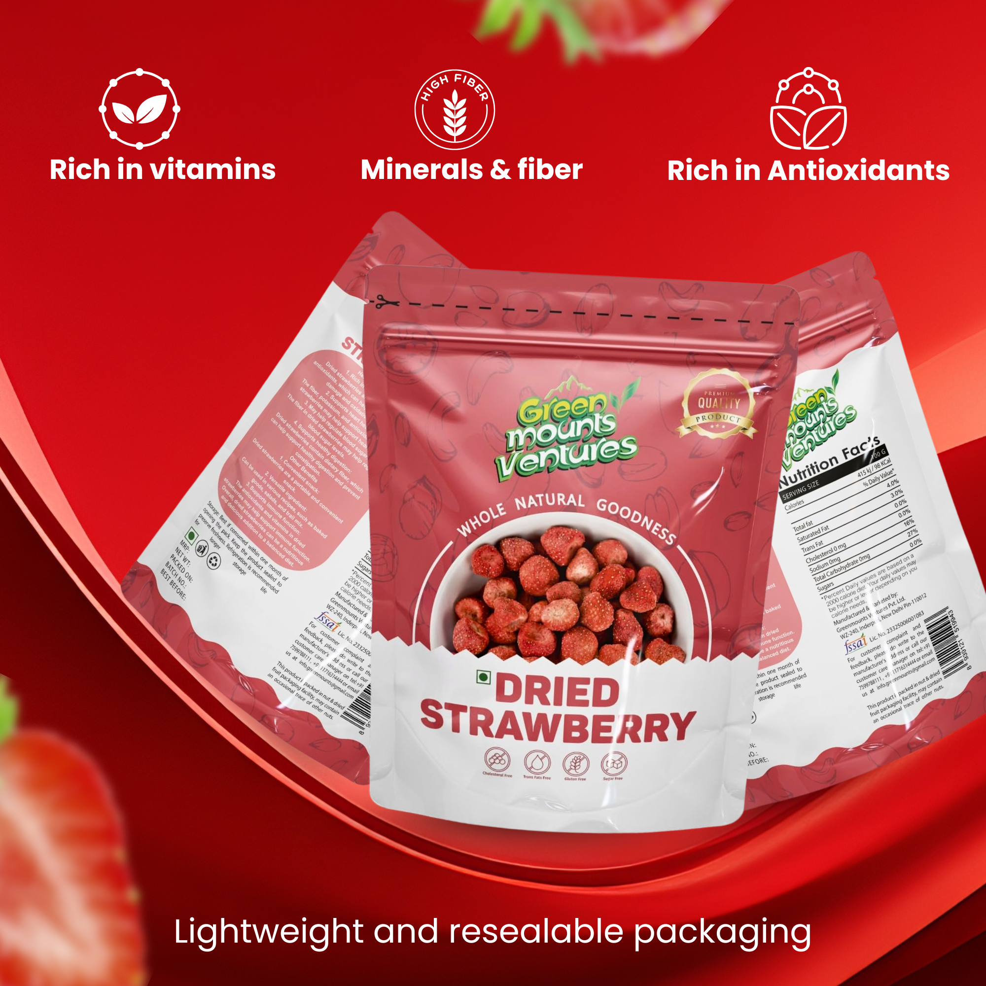 Premium Dried Strawberry – Naturally Sweet & Tangy