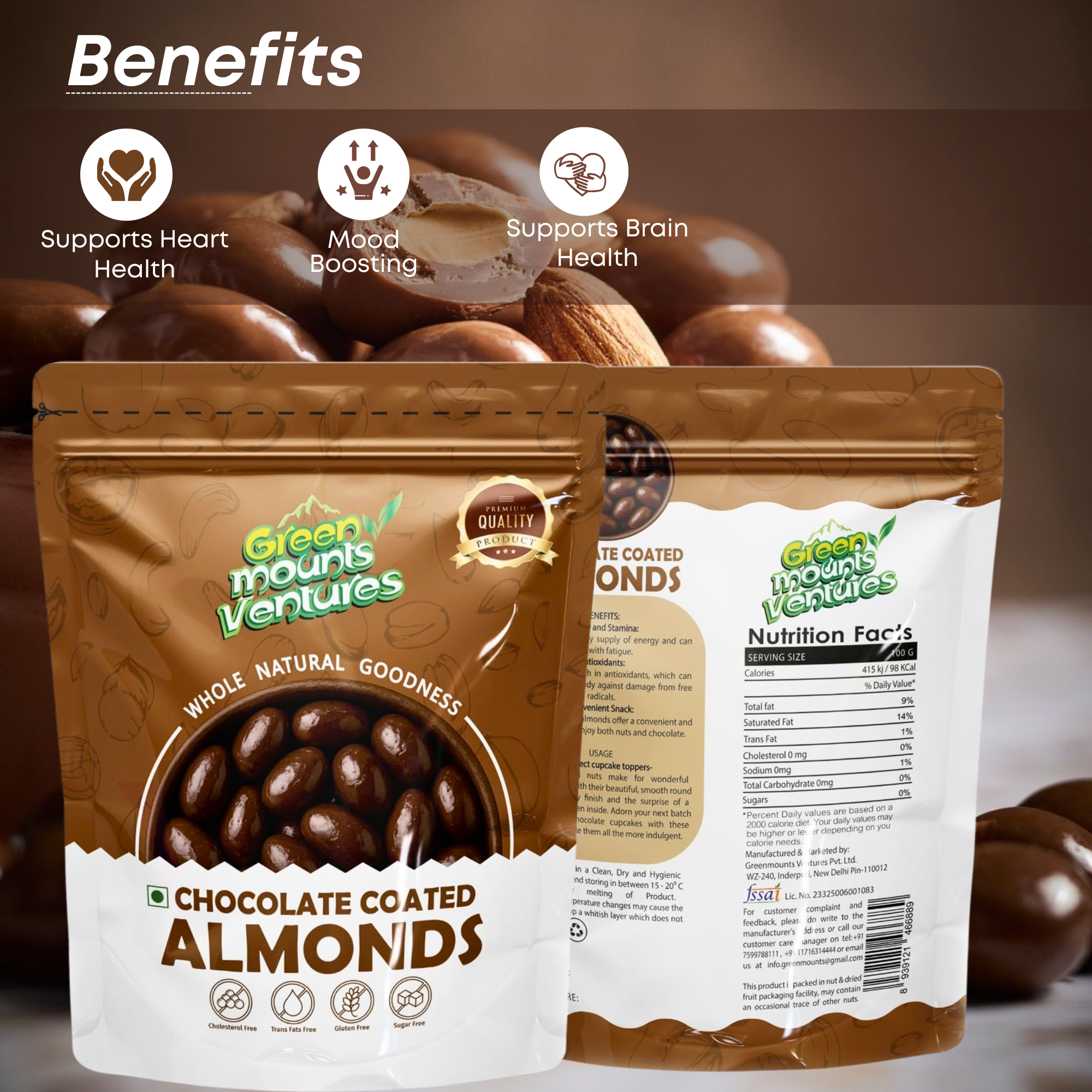 Premium Chocolate Coated Almonds – Crunchy & Decadent