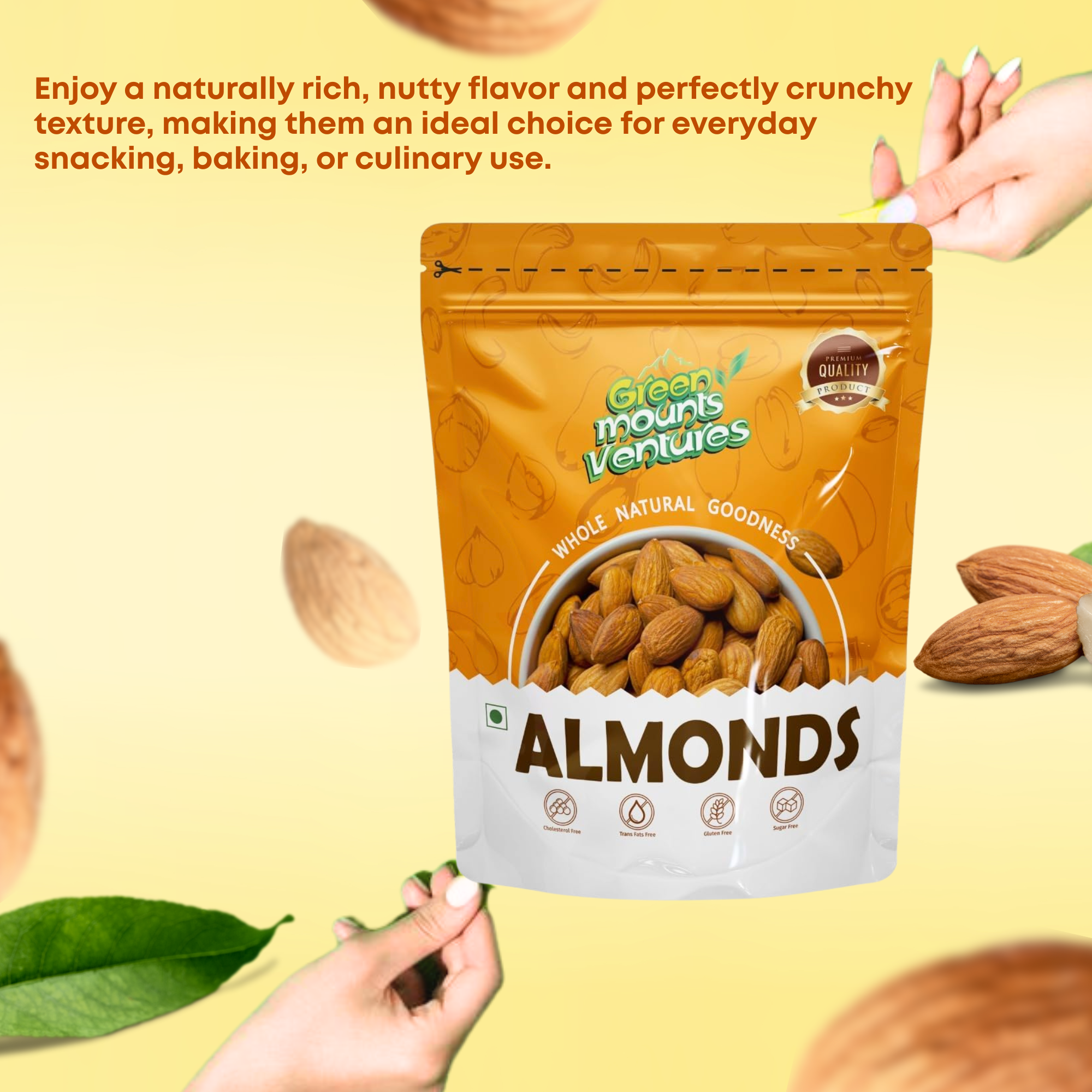 Organic Premium California Almonds – Protein & Fiber Rich