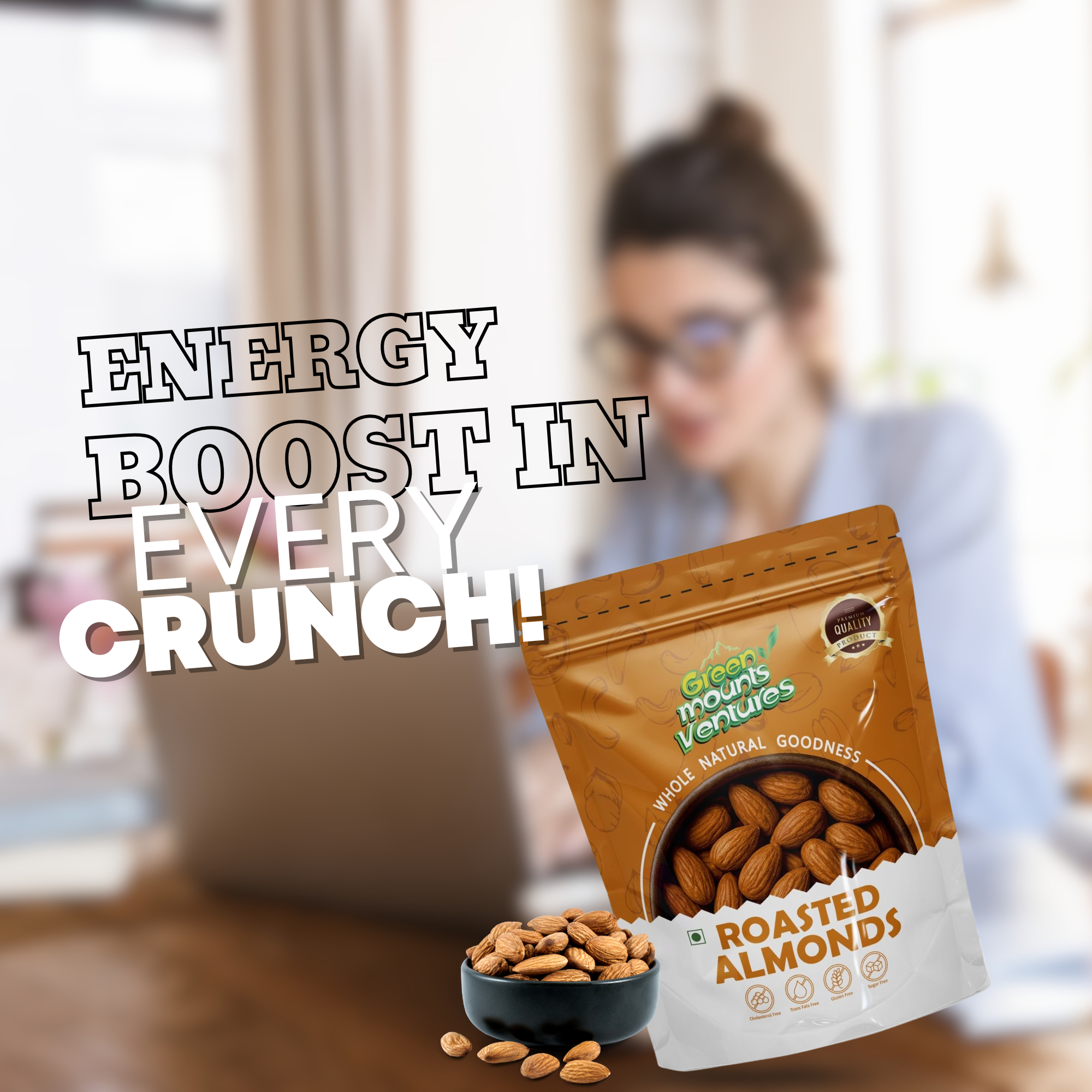Premium Quality Roasted Almonds – Energy & Wellness Booster