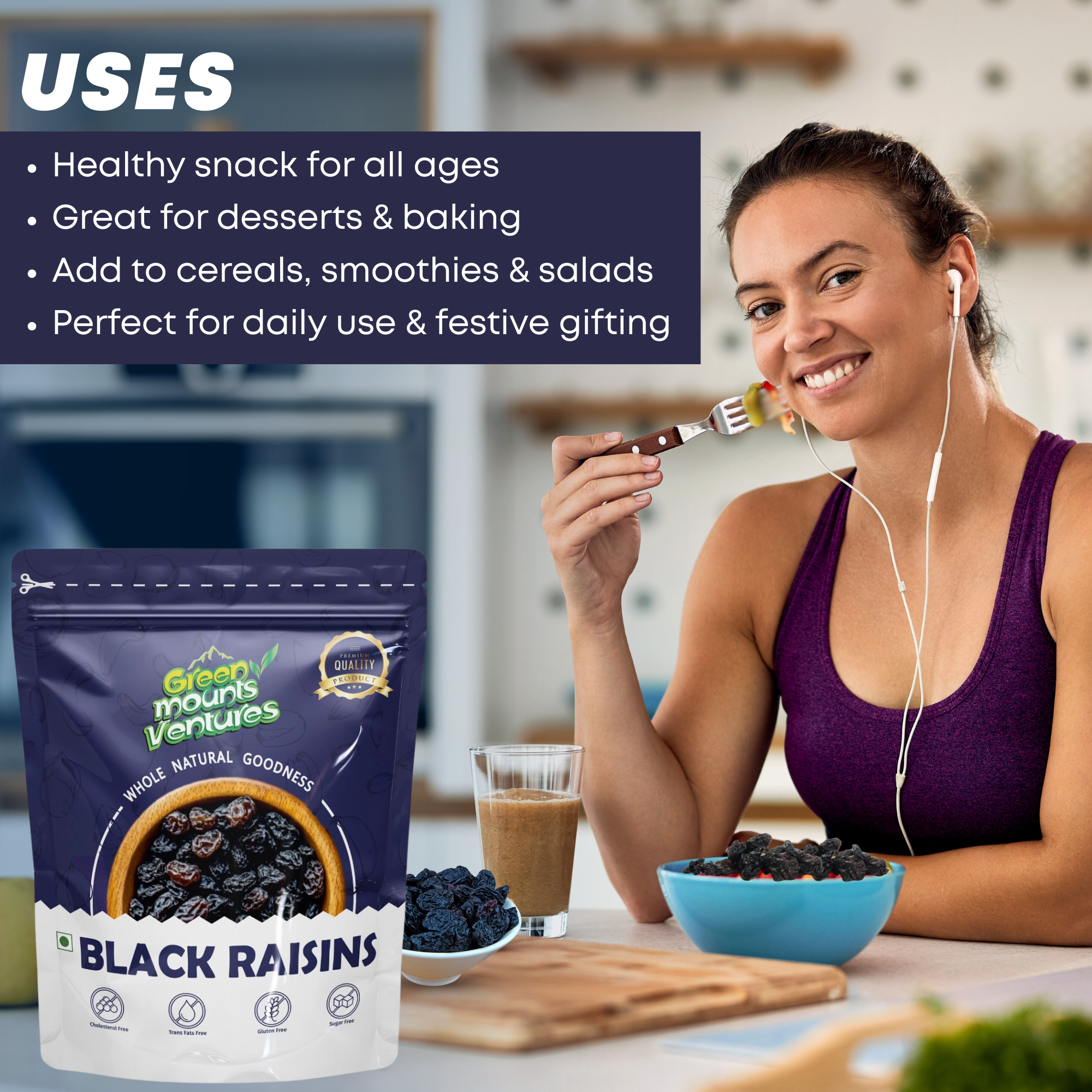 Premium Black Raisins – Naturally Sweet & Nutritious