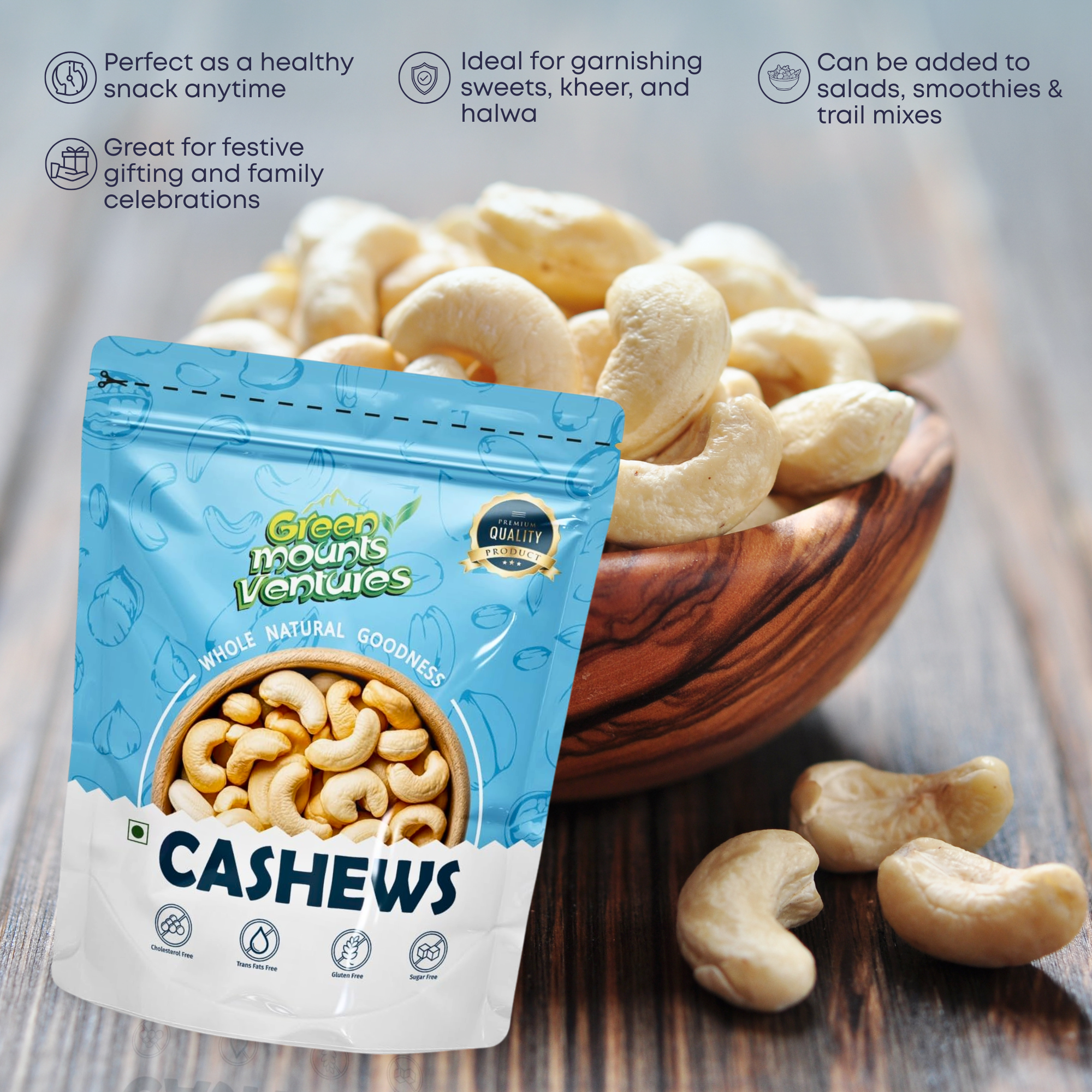 Premium Cashews – Crunchy & Nutritious