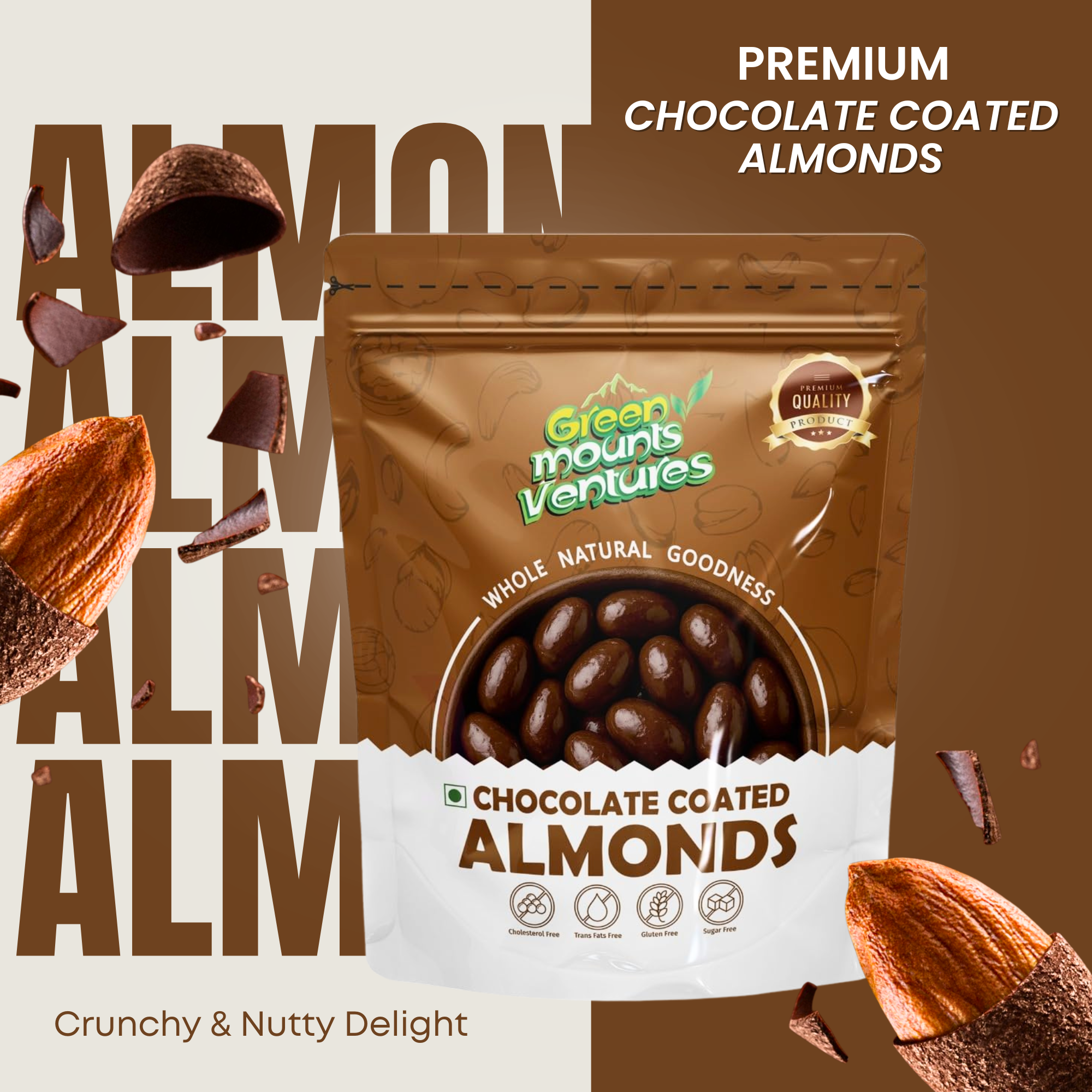 Premium Chocolate Coated Almonds – Crunchy & Decadent