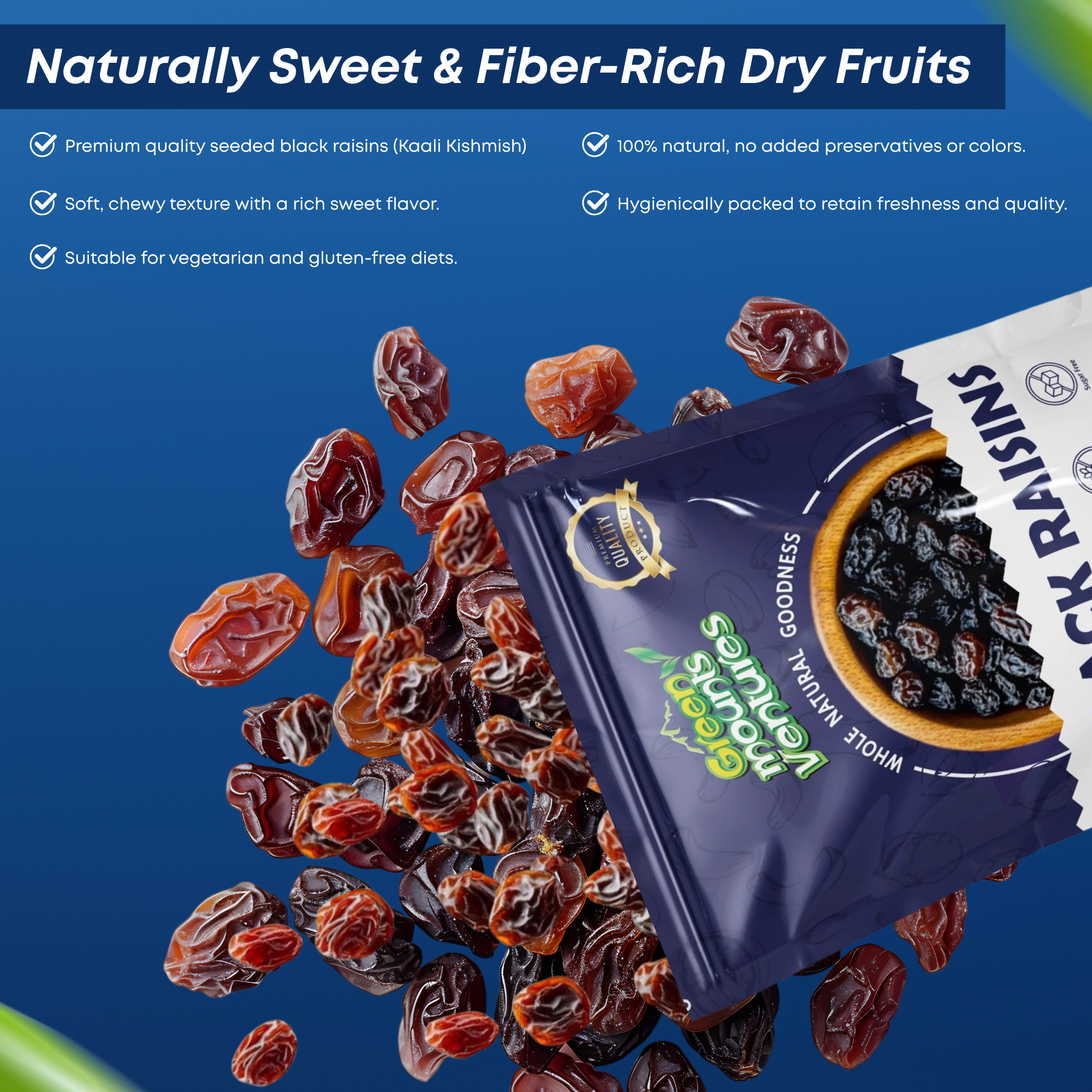 Premium Black Raisins – Naturally Sweet & Nutritious