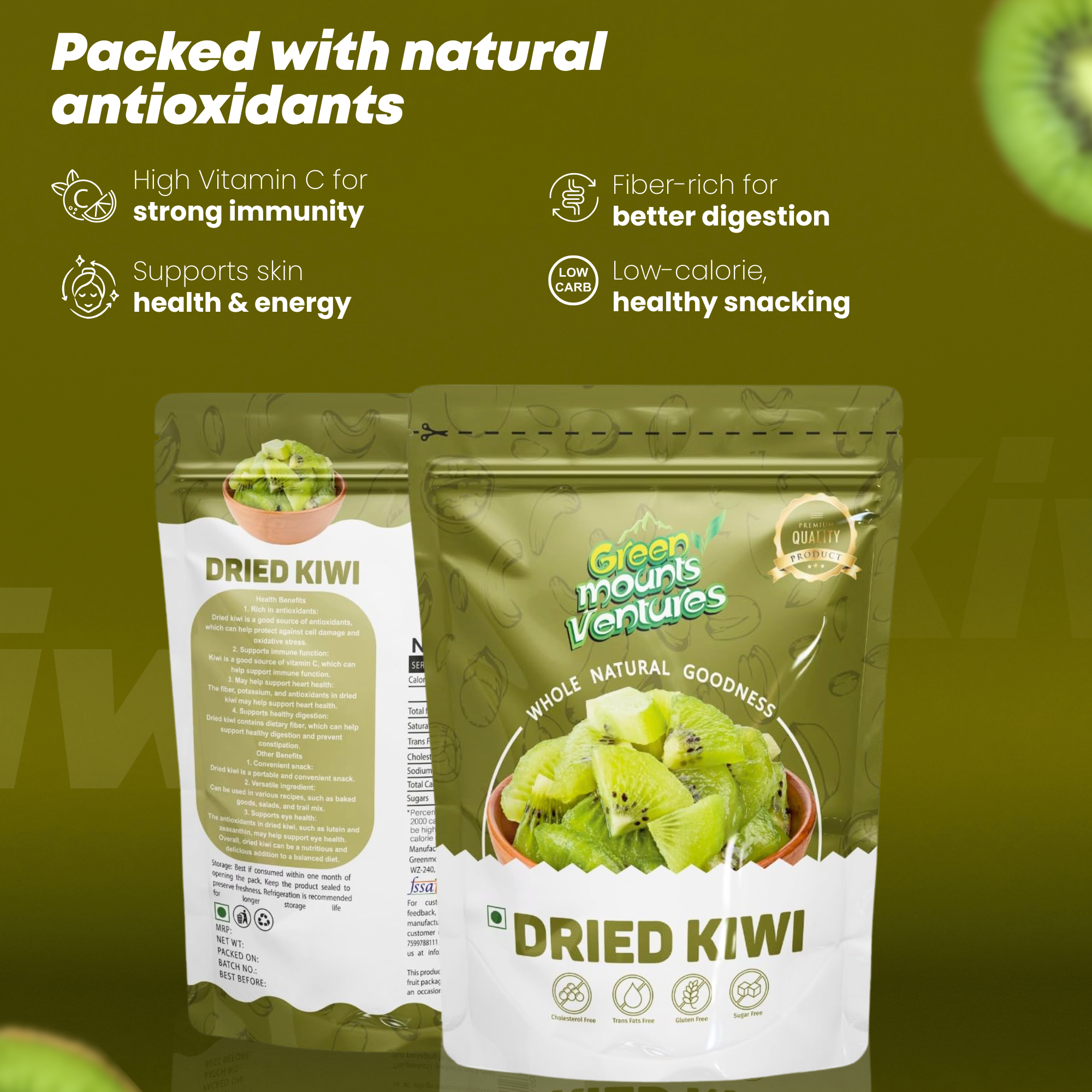 Premium Quality Dried Kiwi – Tangy & Nutritious Delight