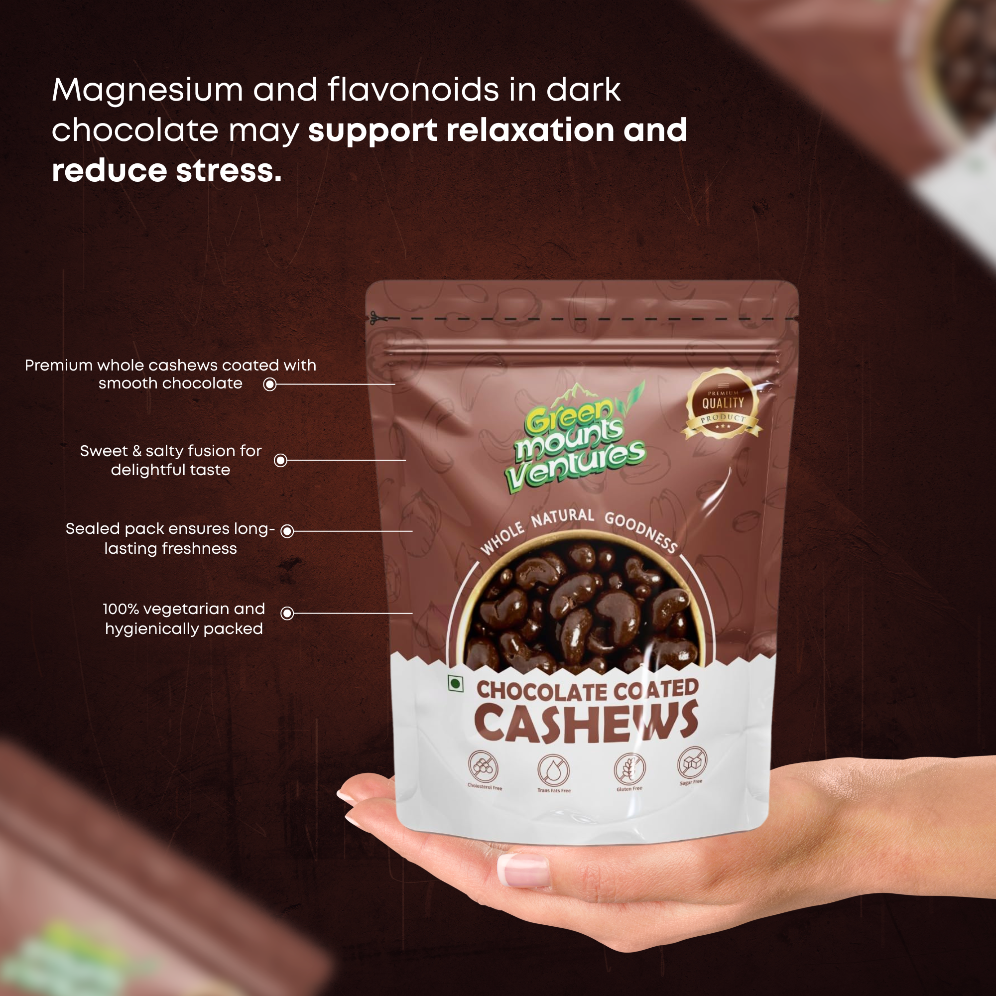 Premium Chocolate Coated Cashews – Crunchy & Decadent