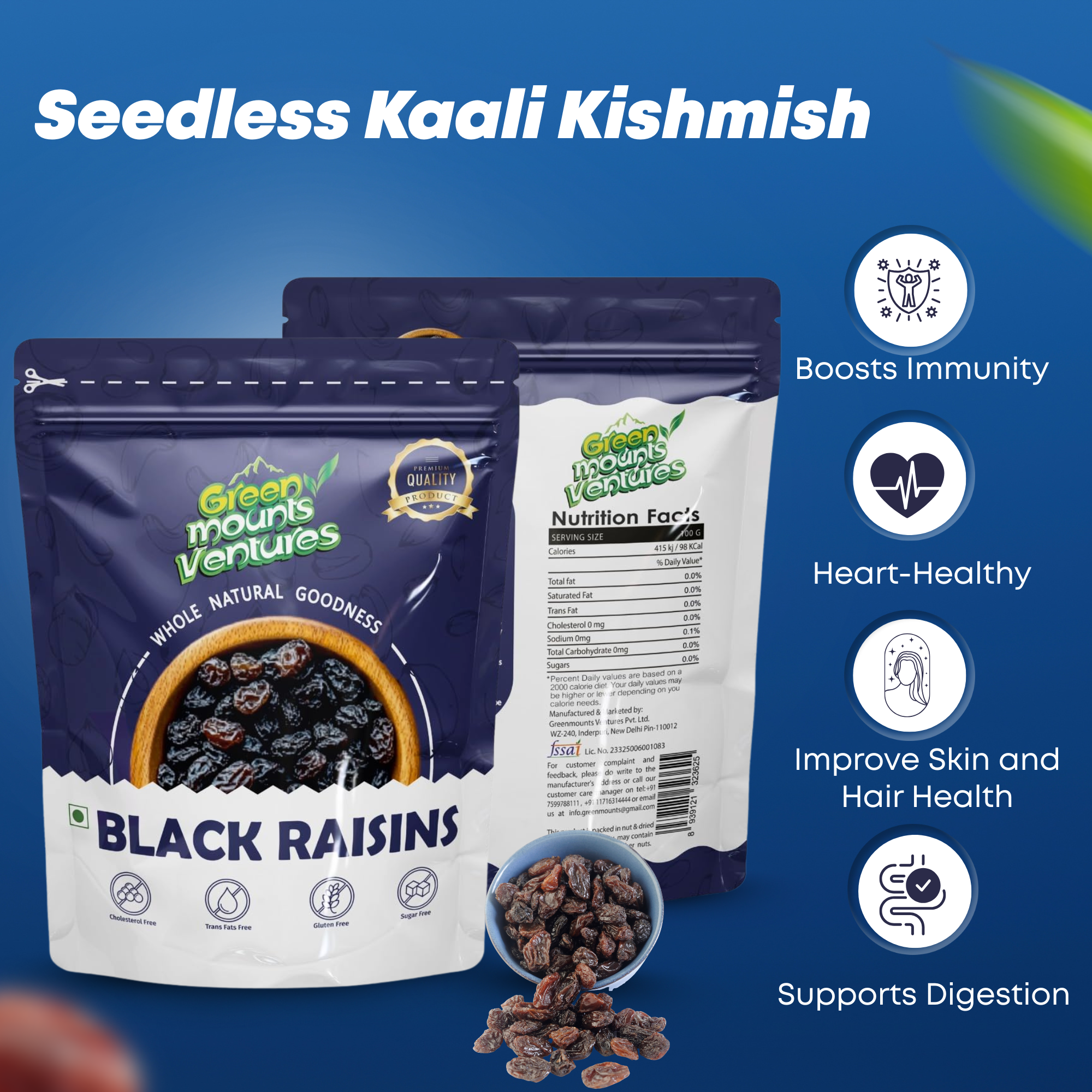 Premium Black Raisins – Naturally Sweet & Nutritious