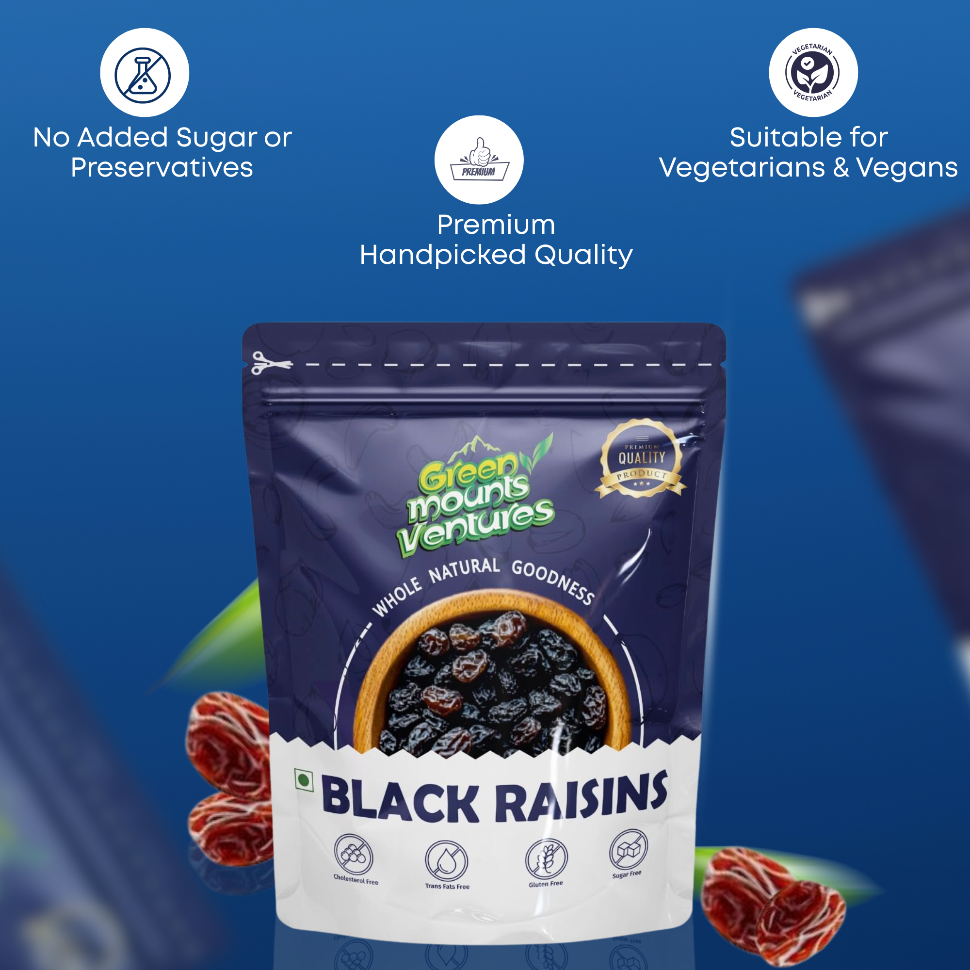 Premium Black Raisins – Naturally Sweet & Nutritious