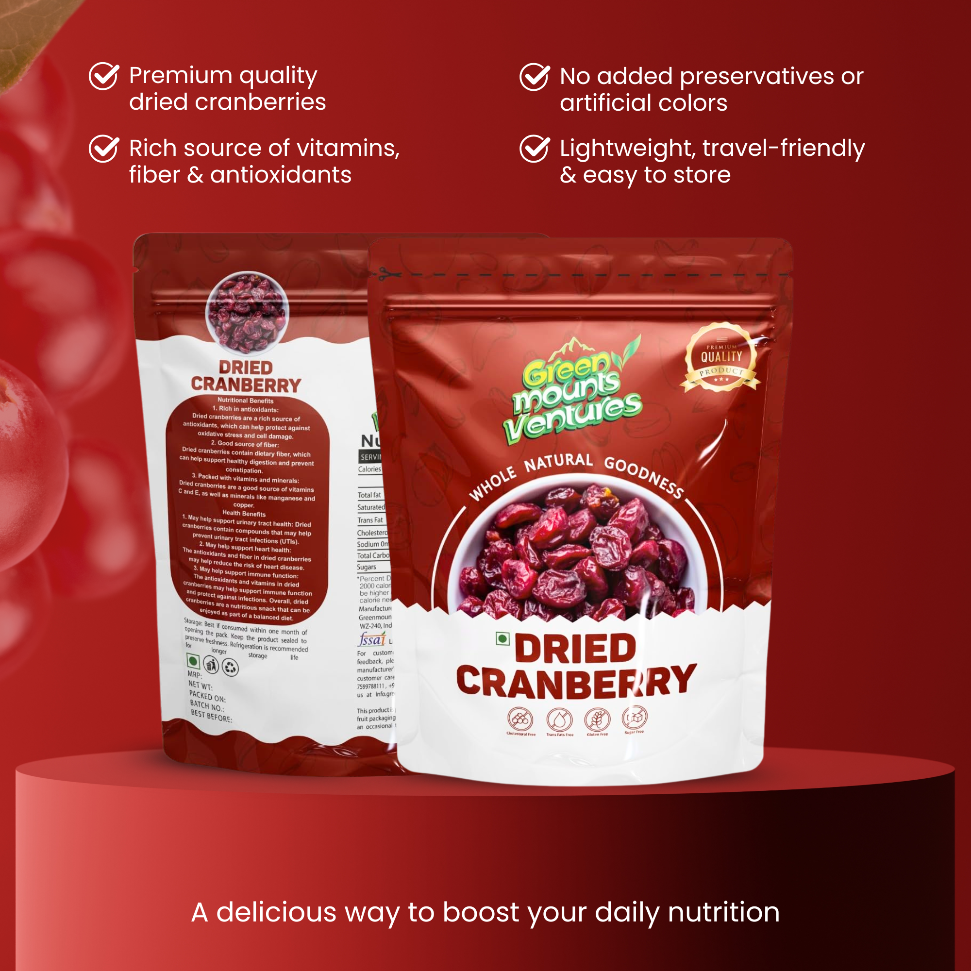 Premium Dried Cranberry – Naturally Sweet & Tart