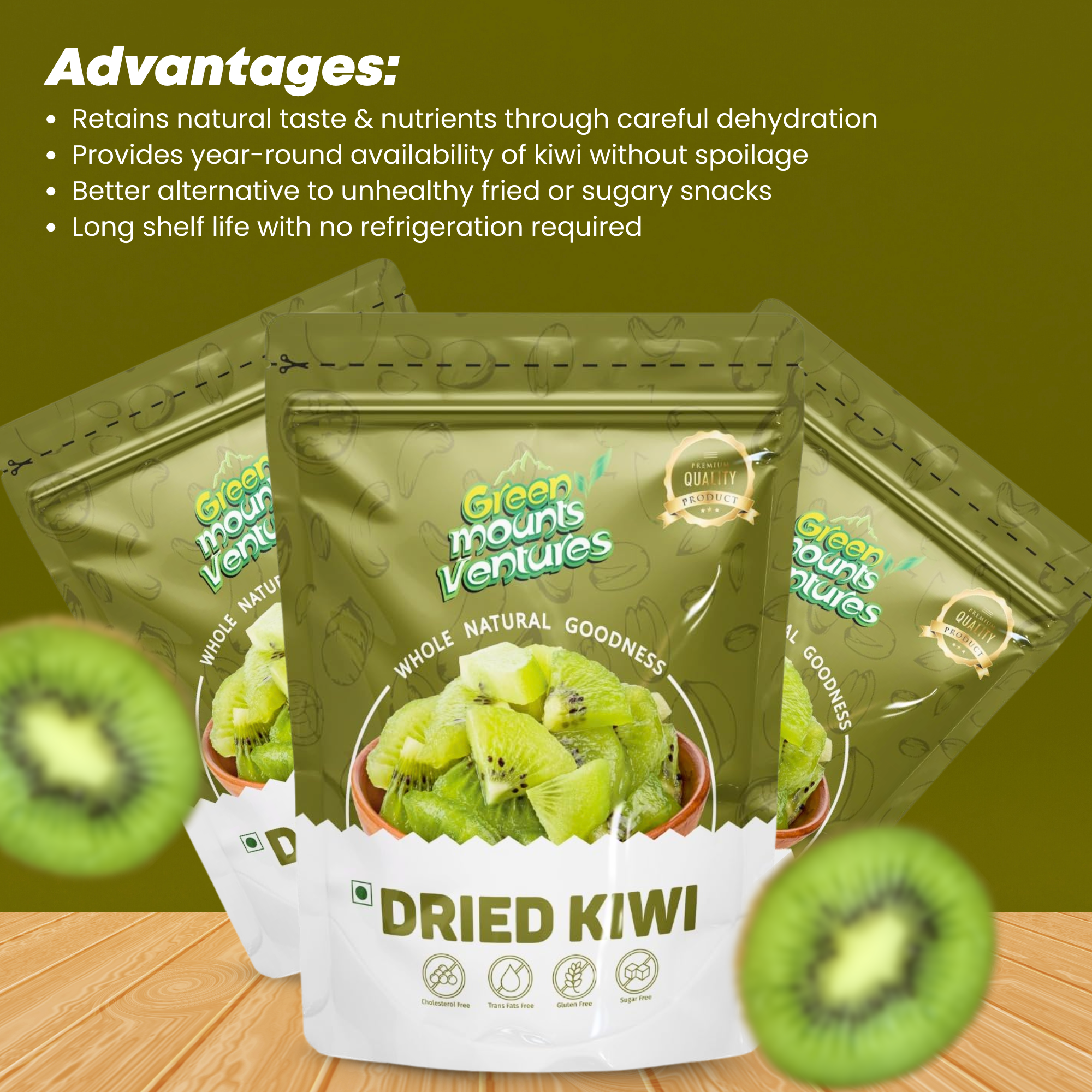 Premium Quality Dried Kiwi – Tangy & Nutritious Delight